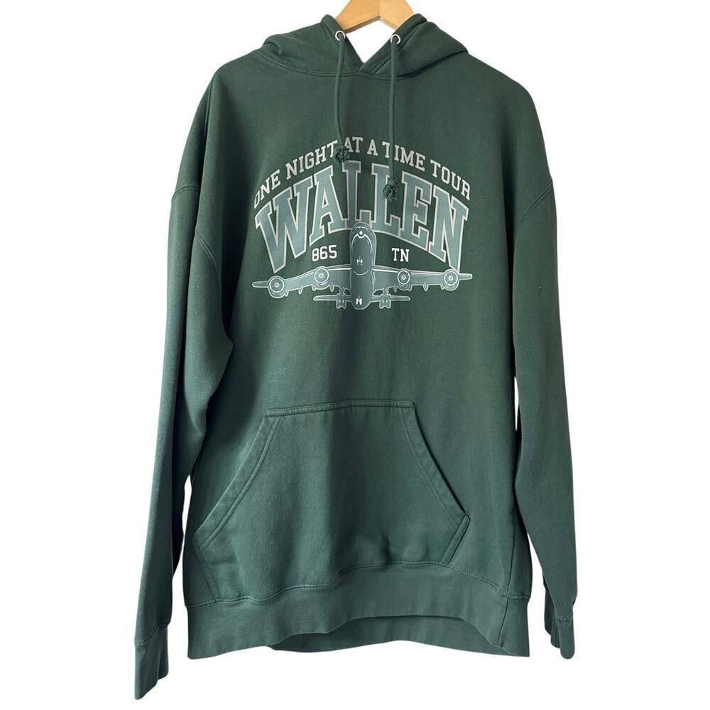Morgan Wallen Official One Night at a Time Tour Hoodie Adult XXL Green